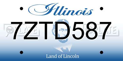 7ZTD587 Illinois License Plate