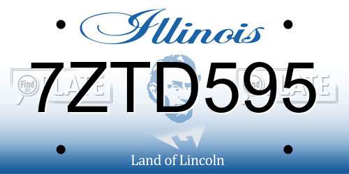 7ZTD595 Illinois License Plate
