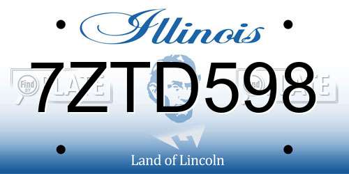 7ZTD598 Illinois License Plate