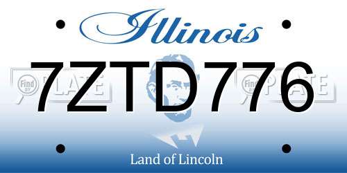 7ZTD776 Illinois License Plate