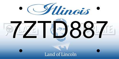 7ZTD887 Illinois License Plate