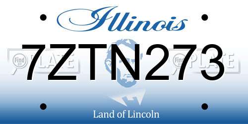 7ZTN273 Illinois License Plate