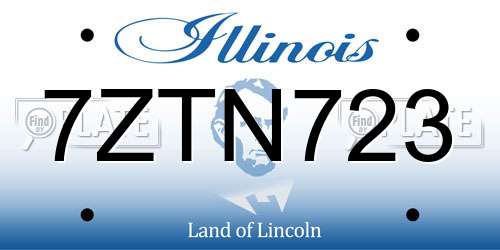 7ZTN723 Illinois License Plate