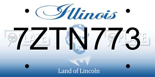 7ZTN773 Illinois License Plate
