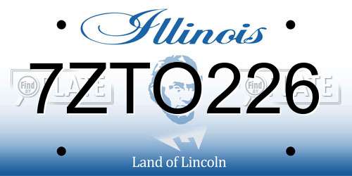 7ZTO226 Illinois License Plate