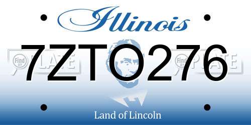 7ZTO276 Illinois License Plate