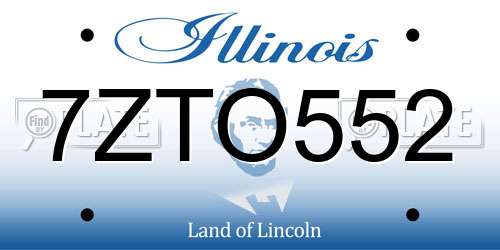 7ZTO552 Illinois License Plate
