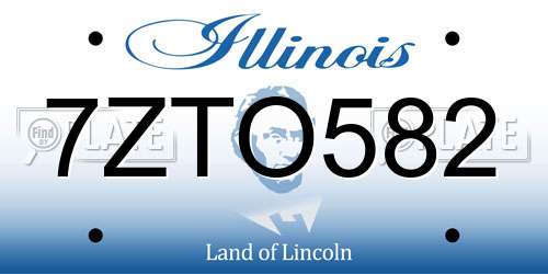 7ZTO582 Illinois License Plate