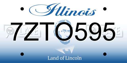 7ZTO595 Illinois License Plate