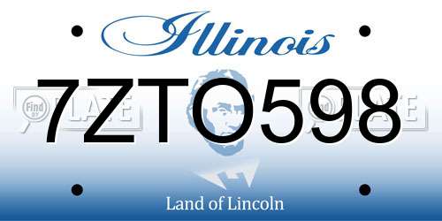 7ZTO598 Illinois License Plate