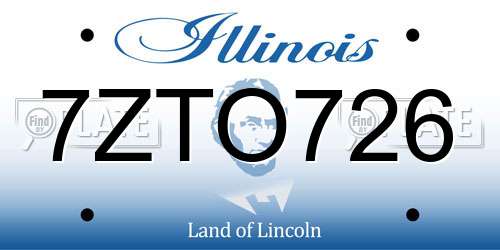 7ZTO726 Illinois License Plate