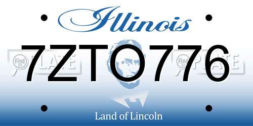 7ZTO776 Illinois License Plate