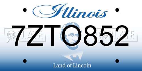 7ZTO852 Illinois License Plate