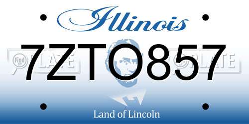 7ZTO857 Illinois License Plate