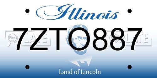 7ZTO887 Illinois License Plate