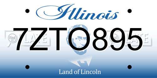 7ZTO895 Illinois License Plate