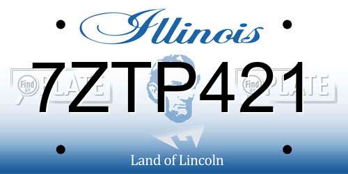 7ZTP421 Illinois License Plate