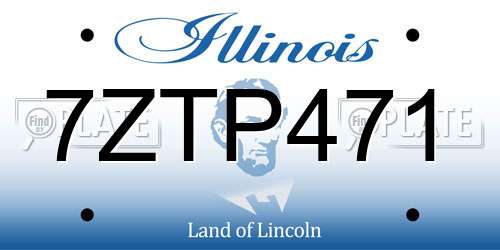 7ZTP471 Illinois License Plate