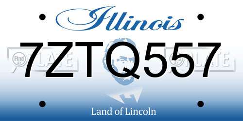 7ZTQ557 Illinois License Plate