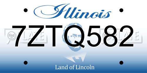 7ZTQ582 Illinois License Plate