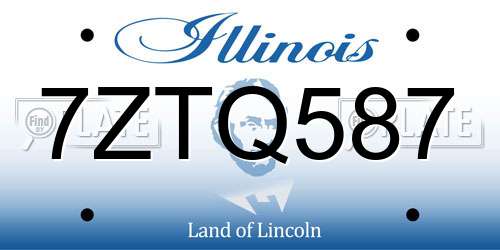 7ZTQ587 Illinois License Plate