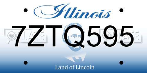 7ZTQ595 Illinois License Plate