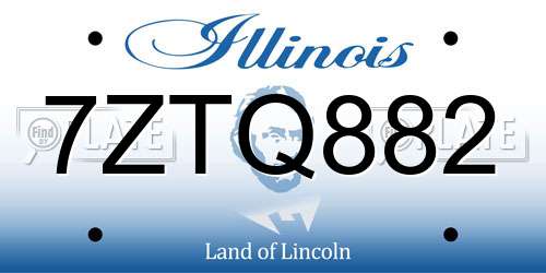 7ZTQ882 Illinois License Plate