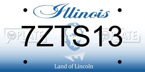 7ZTS13 Illinois License Plate