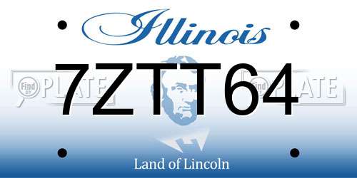 7ZTT64 Illinois License Plate
