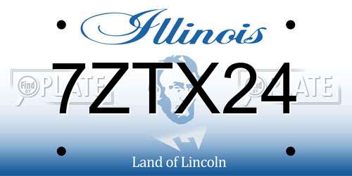7ZTX24 Illinois License Plate