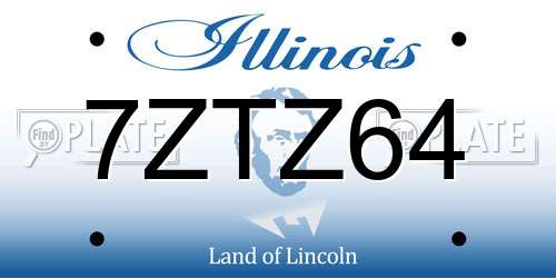 7ZTZ64 Illinois License Plate