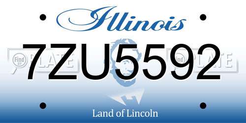 7ZU5592 Illinois License Plate