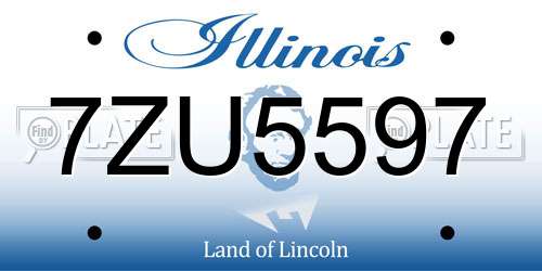 7ZU5597 Illinois License Plate