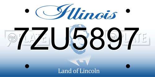 7ZU5897 Illinois License Plate