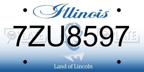 7ZU8597 Illinois License Plate