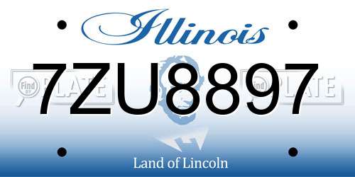 7ZU8897 Illinois License Plate
