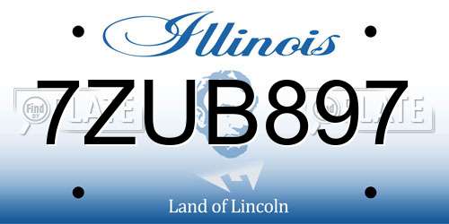 7ZUB897 Illinois License Plate