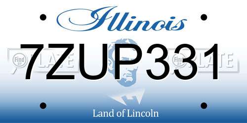 7ZUP331 Illinois License Plate