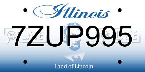 7ZUP995 Illinois License Plate
