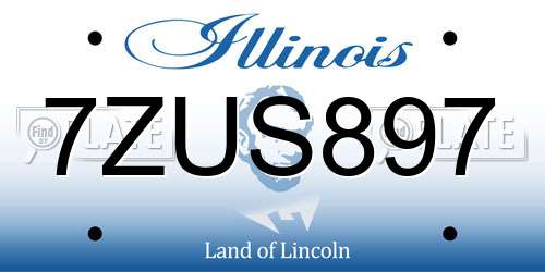 7ZUS897 Illinois License Plate