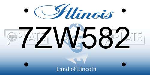 7ZW582 Illinois License Plate