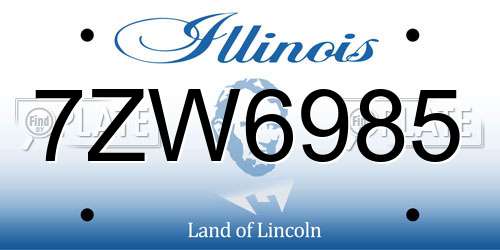 7ZW6985 Illinois License Plate
