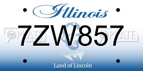 7ZW857 Illinois License Plate