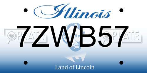 7ZWB57 Illinois License Plate