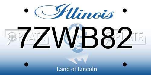 7ZWB82 Illinois License Plate