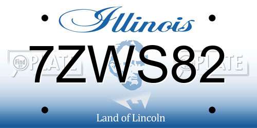 7ZWS82 Illinois License Plate