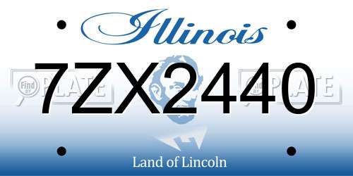 7ZX2440 Illinois License Plate
