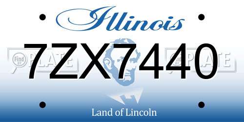 7ZX7440 Illinois License Plate