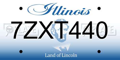 7ZXT440 Illinois License Plate
