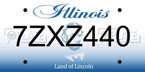 7ZXZ440 Illinois License Plate